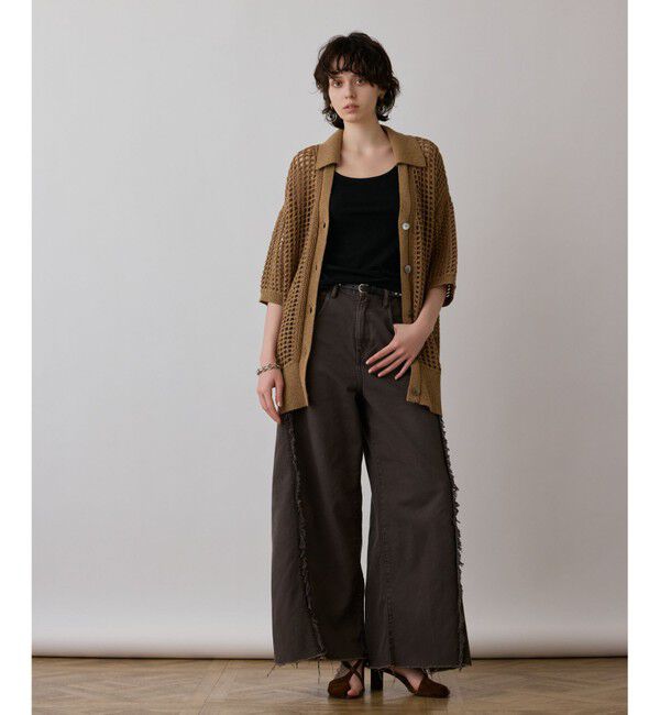 GRACE CONTINENTAL「メッシュスキッパーニットカーディガン」|カーディガン|