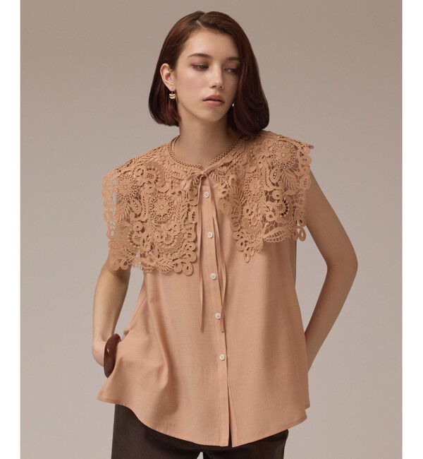 GRACE CONTINENTAL「パターンレースカラーブラウス」|シャツ・ブラウス|