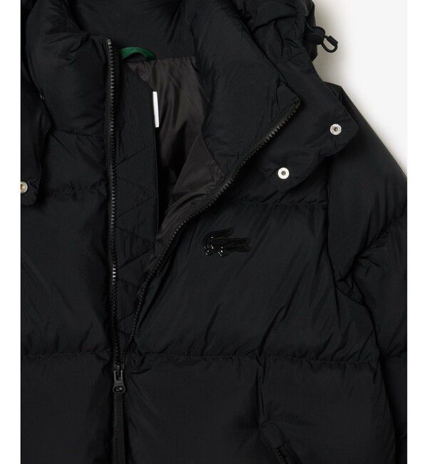 LACOSTE「ウィメンズ ボリュームハイネック ナイロンショート ダックダウンジャケット / フード取り外し可」|ダウン|