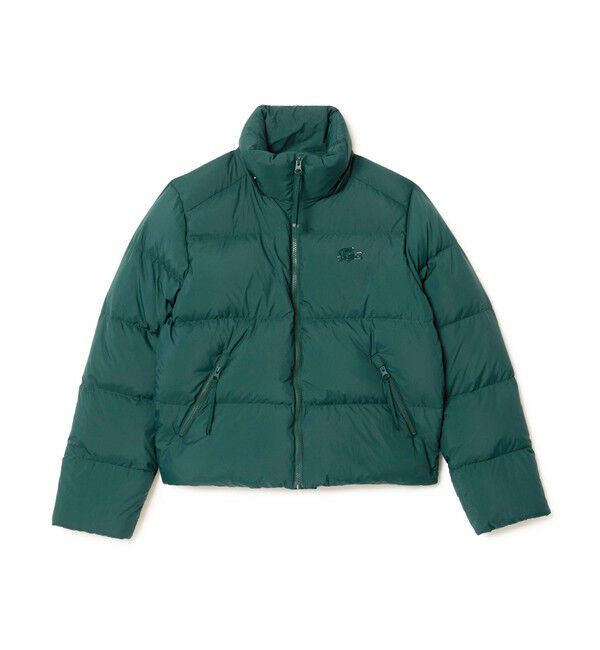 LACOSTE「ウィメンズ ボリュームハイネック ナイロンショート ダックダウンジャケット / フード取り外し可」|ダウン|