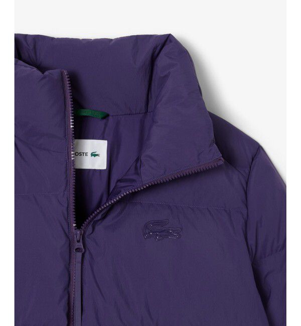 LACOSTE「ウィメンズ ボリュームハイネック ナイロンショート ダックダウンジャケット / フード取り外し可」|ダウン|