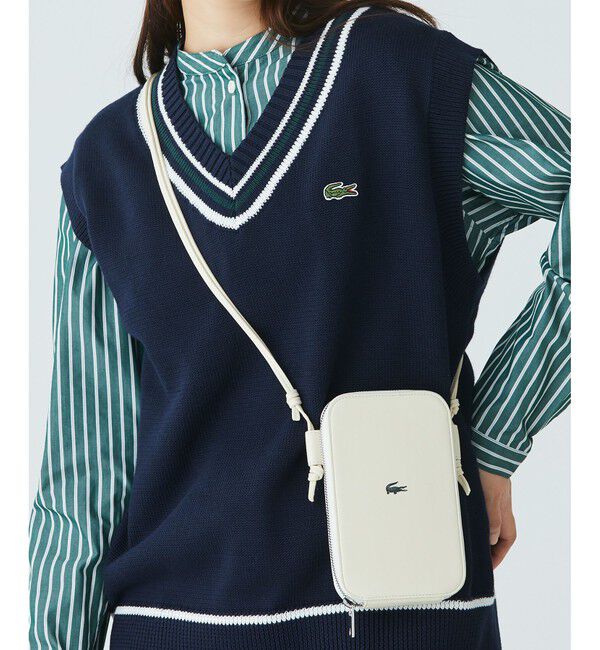 LACOSTE「ワンポイントワニロゴスマホポーチ Size: 11.5 x 18.5 x 2cm」|その他|アイボリー