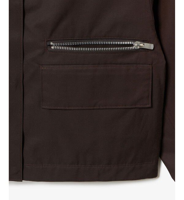 LACOSTE「コーデュロイカラーショート丈 ジップアップブルゾン」|ブルゾン・スタジャン|