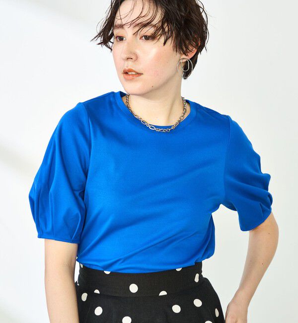 NOLLEY'S「高機能 LA＋スムース5分袖プルオーバーカットソー」|Tシャツ・カットソー|ブルー