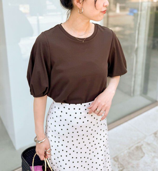 NOLLEY'S「高機能 LA＋スムース5分袖プルオーバーカットソー」|Tシャツ・カットソー|ダークブラウン