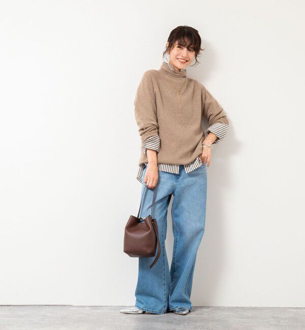 Rie Miller「【WEB&一部店舗限定】PUREカシミヤタートルネックニット」|ニット・セーター|