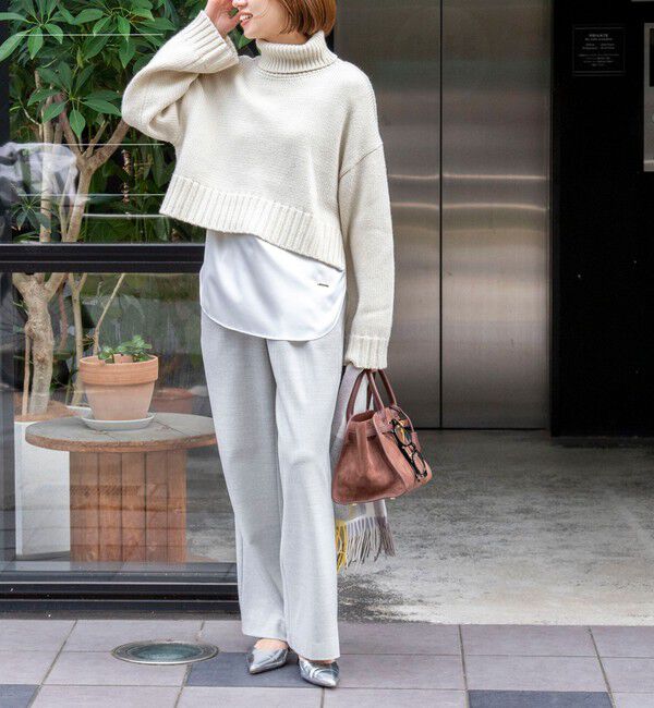 NOLLEY'S sophi「ウォッシャブル両面起毛ヘリンボーン/ストライプセミワイドパンツ」|その他|