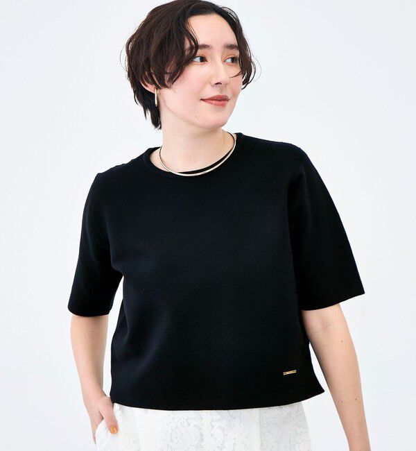 NOLLEY'S「《手洗い可能》ホールガーメントニットＴ」|ニット・セーター|ネイビー