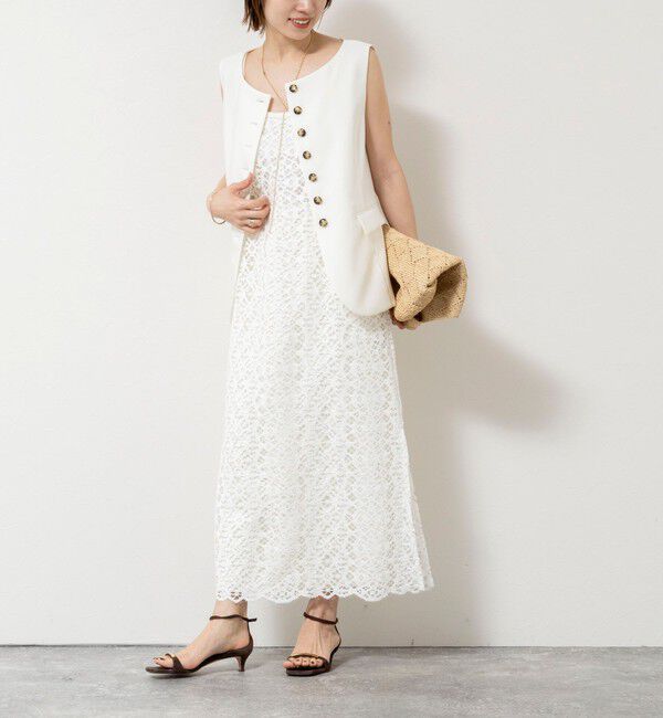 NOLLEY'S sophi「ウォッシャブルクロッシェレースキャミワンピース」|ワンピース|ホワイト