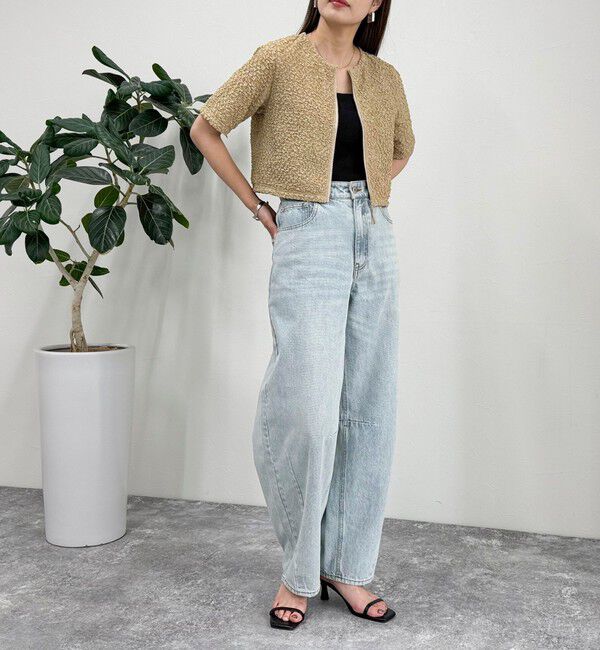 fredy emue「ポコポコZIP半袖カーディガン」|カーディガン|