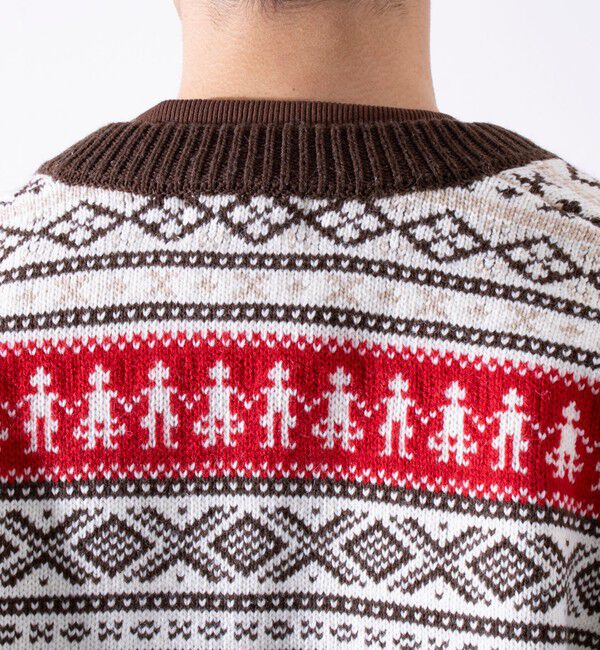 GLOSTER「【GLOSTER/グロスター】フェアアイル柄 エスニック ジップカーディガン ユニセックス」|カーディガン|