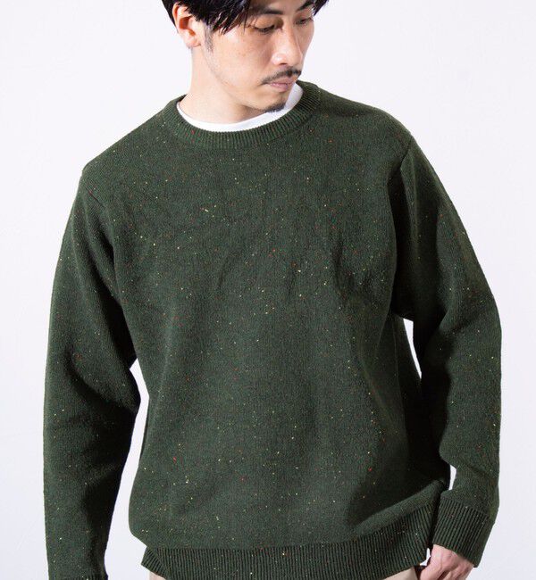 GLOSTER「【GLOSTER/グロスター】カラーネップ プルオーバー クルーネックニット」|ニット・セーター|グリーン