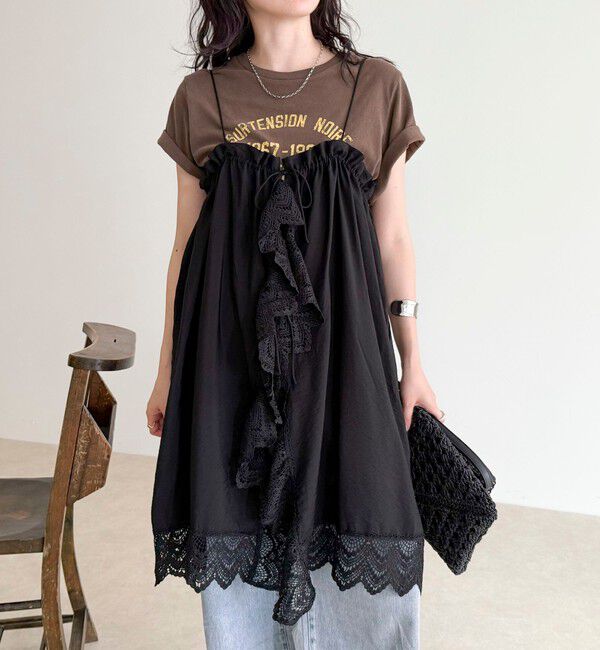 fredy emue「2ＷAYレイヤードキャミワンピース」|ワンピース|ブラック