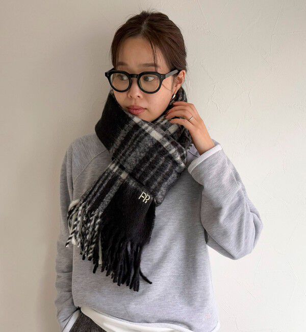 fredy emue「ライトブークレチェックマフラー45」|マフラー|