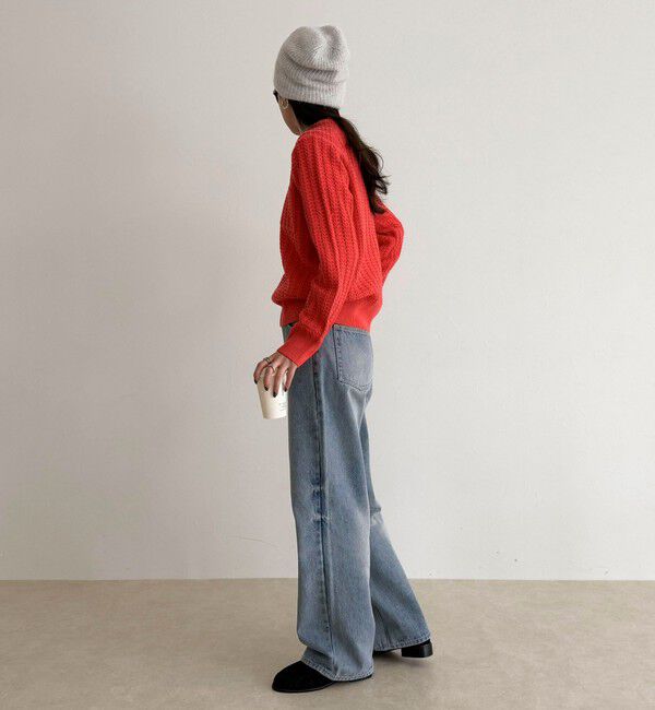 fredy emue「FR刺繍ケーブル柄ちびポケニットプルオーバー」|ニット・セーター|