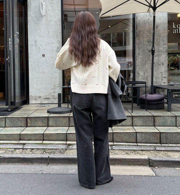 fredy emue「ハート刺繍柄編みニットプルオーバー」|ニット・セーター|