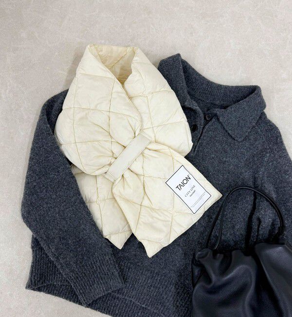 fredy emue「【TAION/タイオン】CITYダウンスカーフ」|ストール|アイボリー