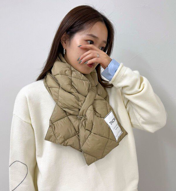 fredy emue「【TAION/タイオン】CITYダウンスカーフ」|ストール|ベージュ