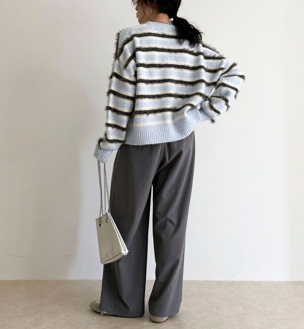 fredy emue「マルチボーダークロップドニットプルオーバー」|ニット・セーター|