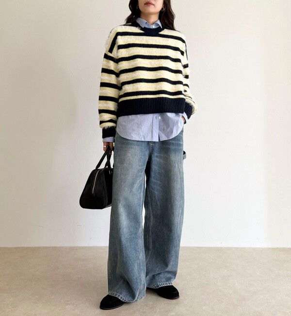 fredy emue「マルチボーダークロップドニットプルオーバー」|ニット・セーター|