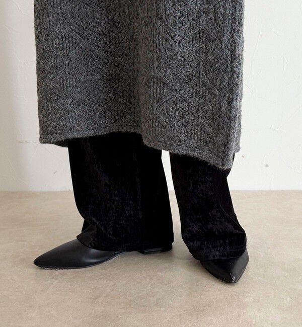 fredy emue「モヘヤ混透かし柄ベルスリーブワンピース」|ワンピース|