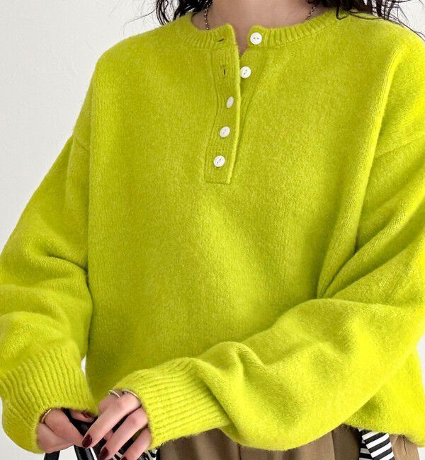 fredy emue「ヘンリーネックニットプルオーバー」|ニット・セーター|イエロー