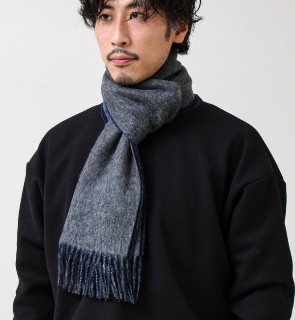 GLOSTER「【カシミヤブレンド】ウールリバーシブルチェックマフラー」|マフラー|