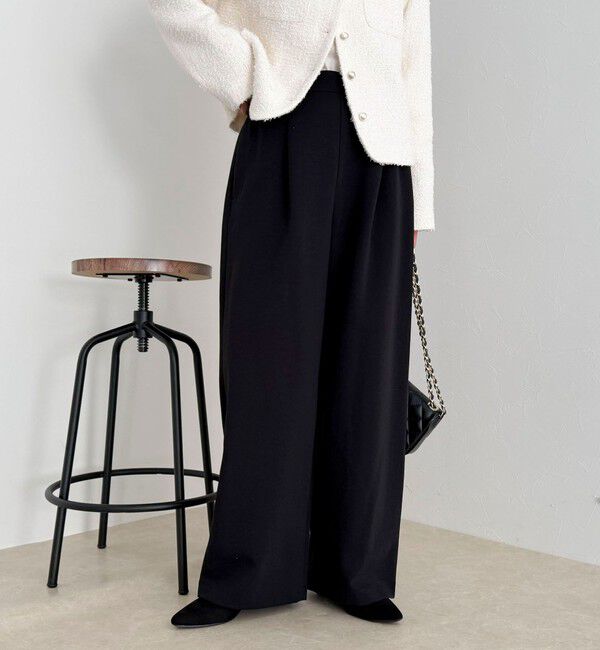 fredy emue「【セットアップ対応】パウダリーツイルイージーセミワイドパンツ」|チノ|