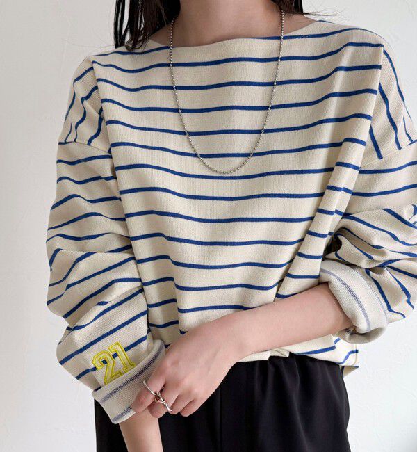 fredy emue「ニットソーボーダーBIGプルオーバー」|Tシャツ・カットソー|