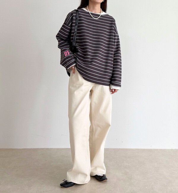 fredy emue「ニットソーボーダーBIGプルオーバー」|Tシャツ・カットソー|