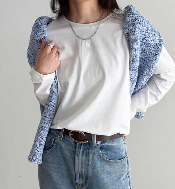 fredy emue「センターFR刺繍ロンTシャツ」|Tシャツ・カットソー|オフホワイト