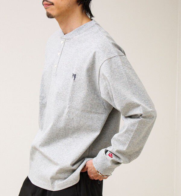 GLOSTER「【BOY刺繍】裏グラデーション ヘンリーネック ロンT」|Tシャツ・カットソー|
