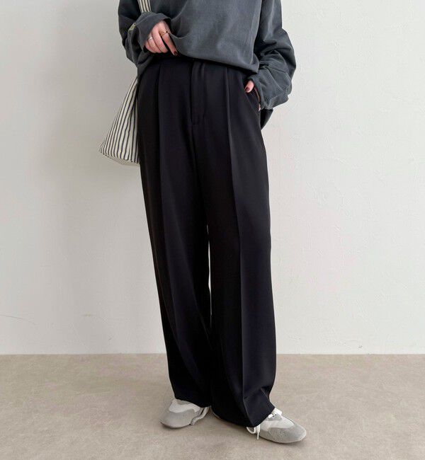 fredy emue「【オン・オフ対応/高身長サイズあり】とろみツイルタックスラックス」|スラックス|