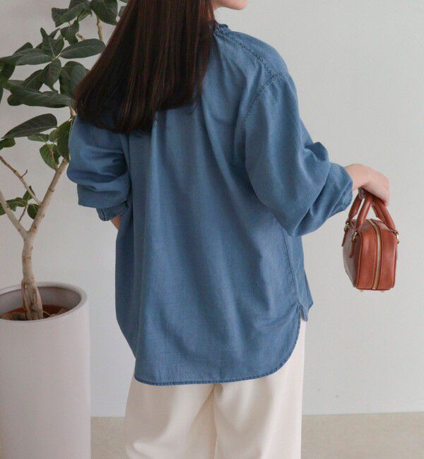 fredy emue「シアーデニムフリルカラーブラウス」|シャツ・ブラウス|