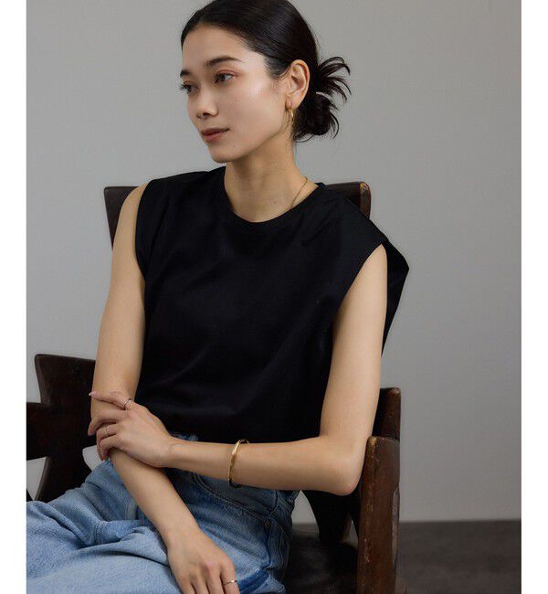 SALON adam et rope'「プリマベールショルダータックノースリーブプルオーバー［UVケア・洗える］」|Tシャツ・カットソー|