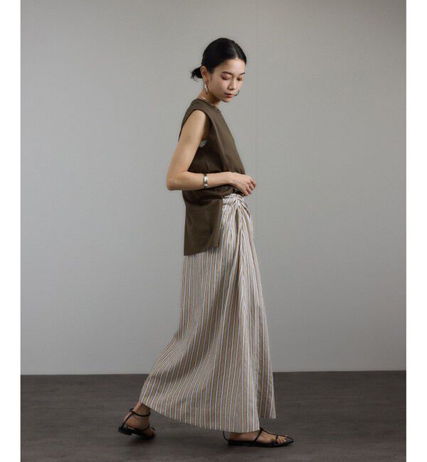 SALON adam et rope'「プリマベールショルダータックノースリーブプルオーバー［UVケア・洗える］」|Tシャツ・カットソー|