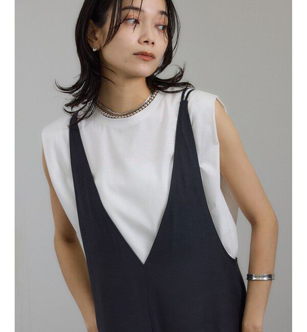 SALON adam et rope'「プリマベールショルダータックノースリーブプルオーバー［UVケア・洗える］」|Tシャツ・カットソー|