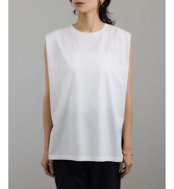 SALON adam et rope'「プリマベールショルダータックノースリーブプルオーバー［UVケア・洗える］」|Tシャツ・カットソー|