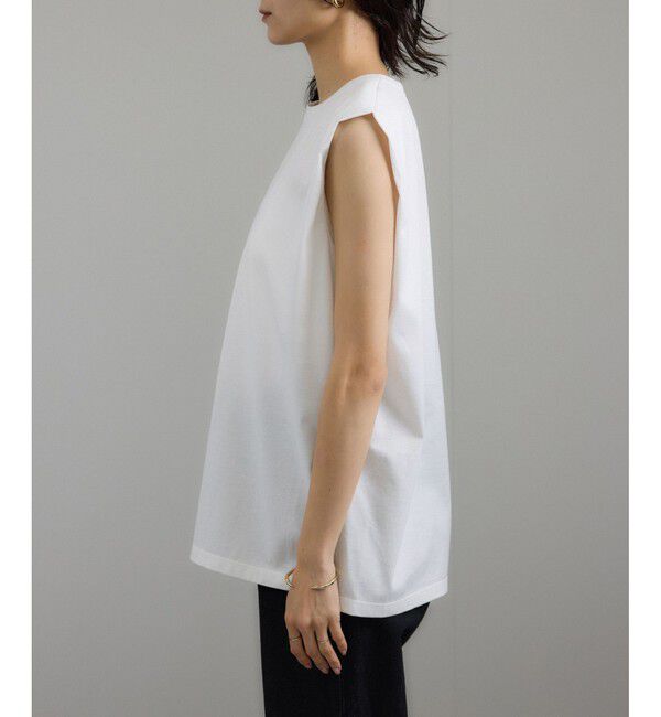 SALON adam et rope'「プリマベールショルダータックノースリーブプルオーバー［UVケア・洗える］」|Tシャツ・カットソー|