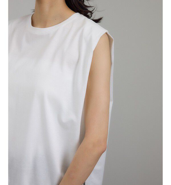 SALON adam et rope'「プリマベールショルダータックノースリーブプルオーバー［UVケア・洗える］」|Tシャツ・カットソー|