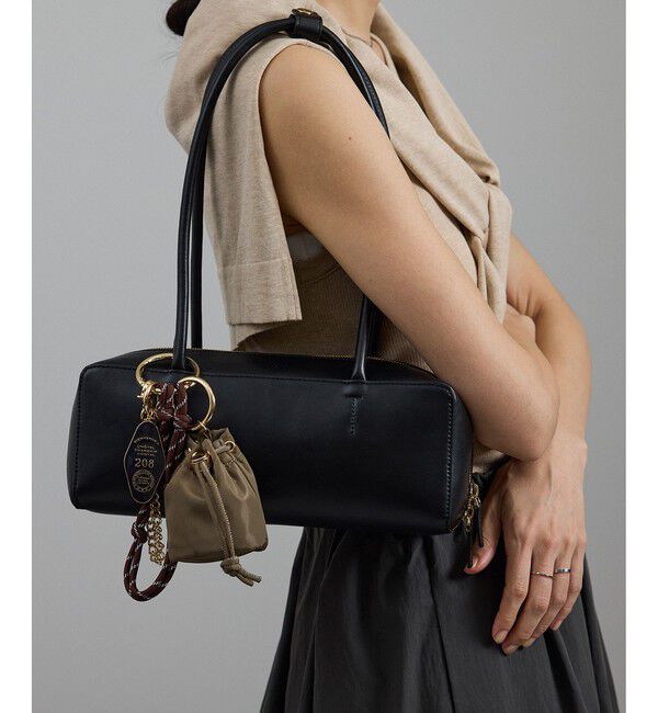 SALON adam et rope'「ミニポーチ付きスプリットレザーワイドバッグ / 追加」|ショルダー・メッセンジャー|