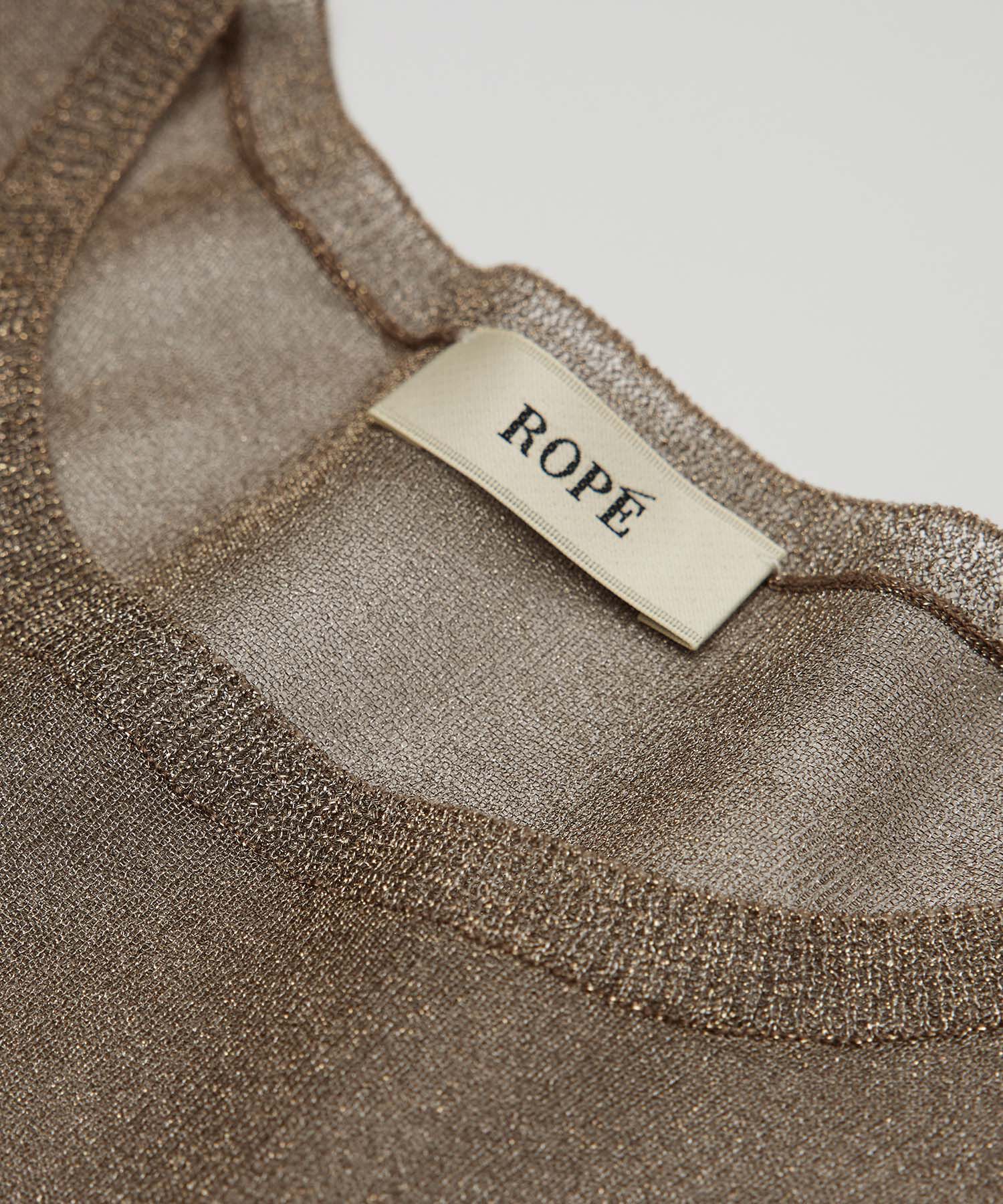 ROPE「【洗える】ラメシアーニット半袖プルオーバー【アンサンブル対応】」|ニット・セーター|