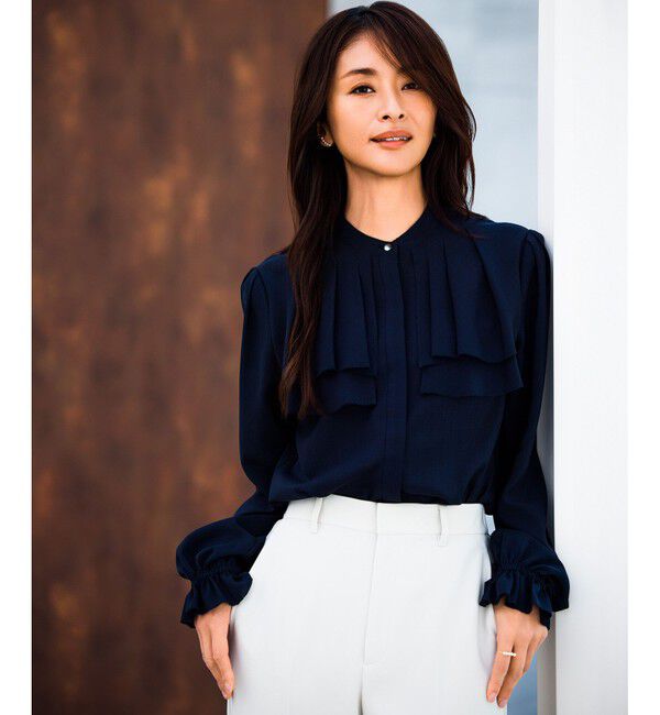 ROPE「【洗える】ダブルヨークギャザーブラウス」|シャツ・ブラウス|