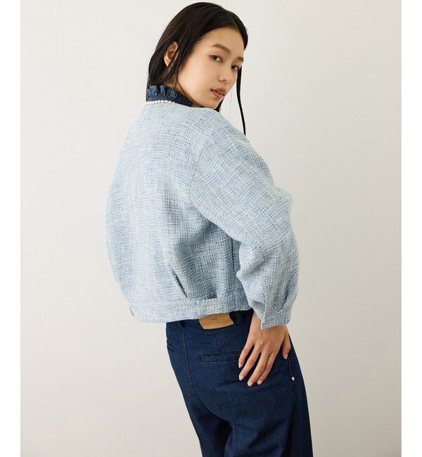 ROPE「ツイードノーカラージャケット」|ノーカラージャケット|