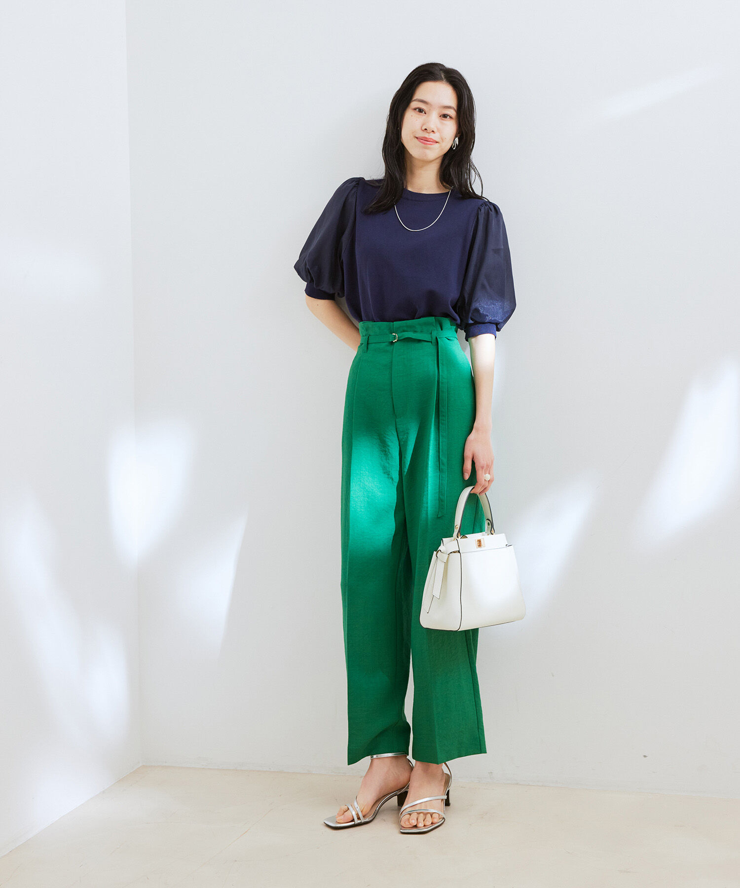 VIS「【接触冷感・洗える】美easy Dカンベルト付きワイドパンツ【セットアップ対応】」|スラックス|