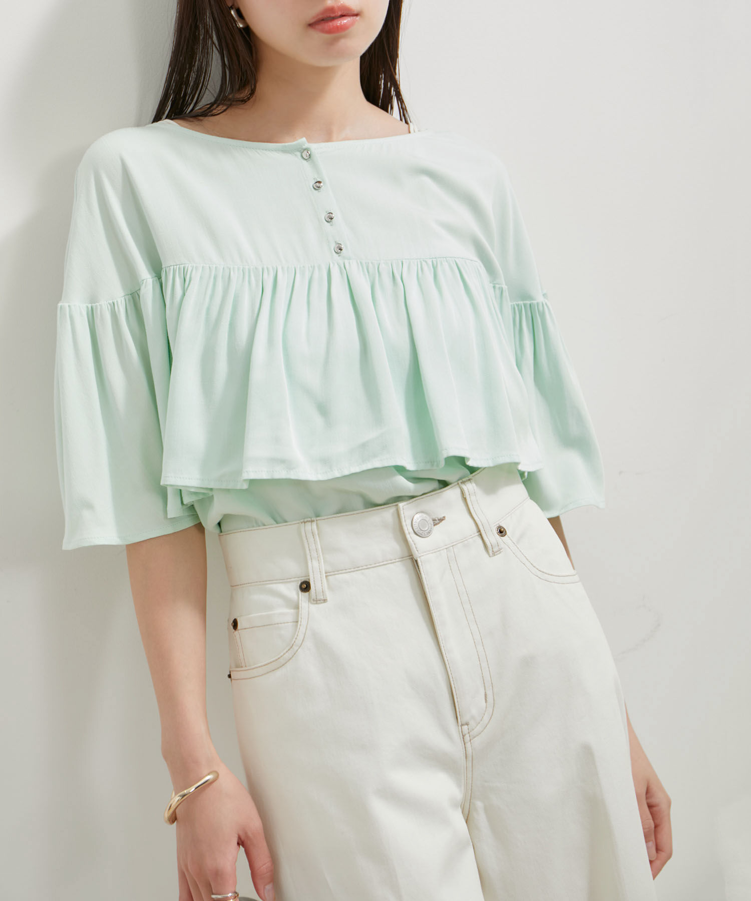 VIS「【前後2WAY】ラッフルブラウス」|シャツ・ブラウス|