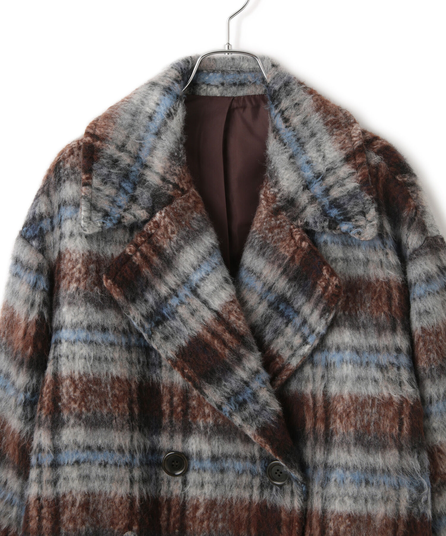 VIS「シャギーミディ丈Pコート」|ピーコート|