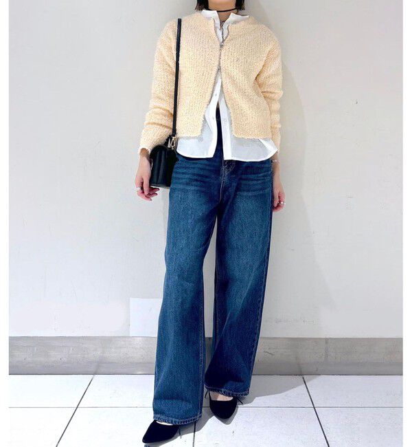 VIS「リボンヤーンジップリブネックカーディガン」|カーディガン|