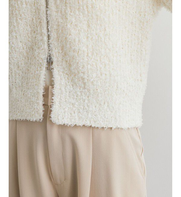 VIS「リボンヤーンジップリブネックカーディガン」|カーディガン|