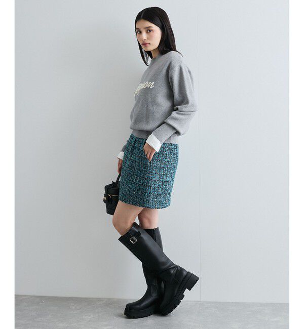 VIS「【洗える】ラメツイード&千鳥柄ミニスカート」|スカート|